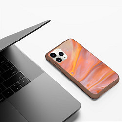 Чехол iPhone 11 Pro матовый Оранжевая река и краски, цвет: 3D-коричневый — фото 2