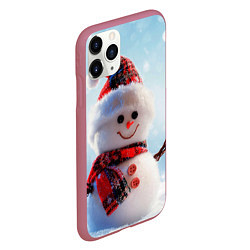 Чехол iPhone 11 Pro матовый Снеговичёк, цвет: 3D-малиновый — фото 2