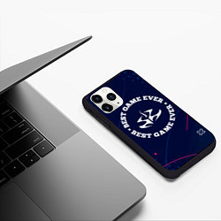Чехол iPhone 11 Pro матовый Символ Hitman и надпись best game ever, цвет: 3D-черный — фото 2