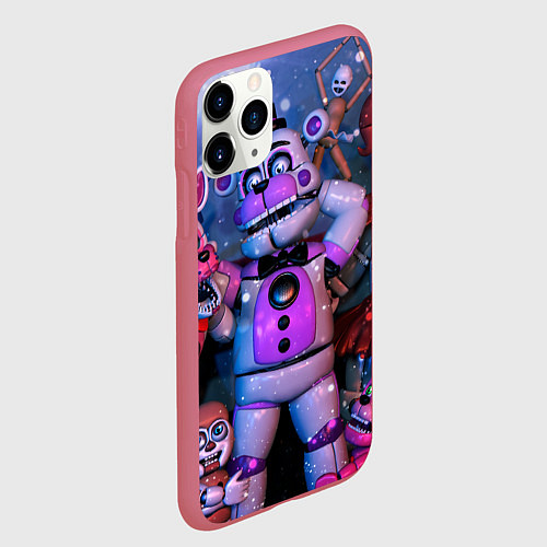 Чехол iPhone 11 Pro матовый Фантайм Фредди / 3D-Малиновый – фото 2