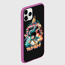 Чехол iPhone 11 Pro матовый Моя геройская академия Бакуго, Тодороки, Деку, Все, цвет: 3D-фиолетовый — фото 2