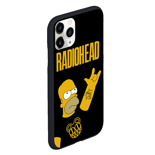 Чехол iPhone 11 Pro матовый Radiohead Гомер Симпсон рокер / 3D-Черный – фото 2