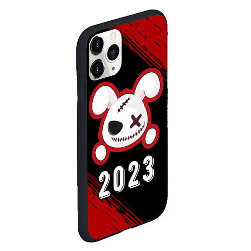 Чехол iPhone 11 Pro матовый 2023 Кролик злой / 3D-Черный – фото 2