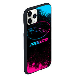 Чехол iPhone 11 Pro матовый Jaguar - neon gradient, цвет: 3D-черный — фото 2