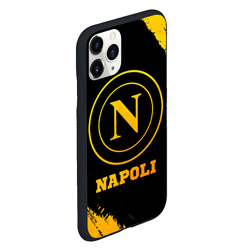 Чехол iPhone 11 Pro матовый Napoli - gold gradient / 3D-Черный – фото 2