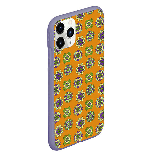 Чехол iPhone 11 Pro матовый Мандала мозайка / 3D-Серый – фото 2