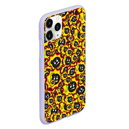 Чехол iPhone 11 Pro матовый Serious Sam logo pattern / 3D-Светло-сиреневый – фото 2