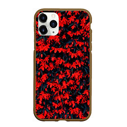 Чехол iPhone 11 Pro матовый Красные бегонии, цвет: 3D-коричневый