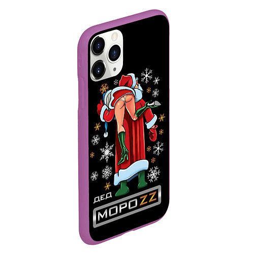 Чехол iPhone 11 Pro матовый Ded MoroZZ - Brazzers / 3D-Фиолетовый – фото 2