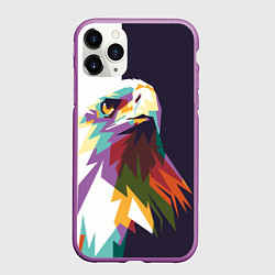 Чехол iPhone 11 Pro матовый Орел-птица гордая, цвет: 3D-фиолетовый