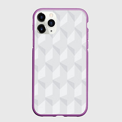 Чехол iPhone 11 Pro матовый Абстрактная серая геометрическая текстура, цвет: 3D-фиолетовый