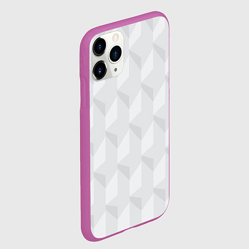 Чехол iPhone 11 Pro матовый Абстрактная серая геометрическая текстура / 3D-Фиолетовый – фото 2