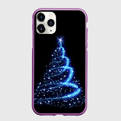 Чехол iPhone 11 Pro матовый Неоновая Ёлка, цвет: 3D-фиолетовый