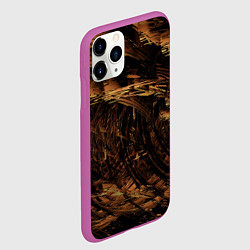 Чехол iPhone 11 Pro матовый Абстрактные лиственные краски, цвет: 3D-фиолетовый — фото 2