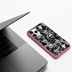 Чехол iPhone 11 Pro матовый JDM Pattern, цвет: 3D-малиновый — фото 2