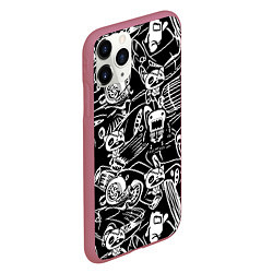 Чехол iPhone 11 Pro матовый JDM Pattern, цвет: 3D-малиновый — фото 2