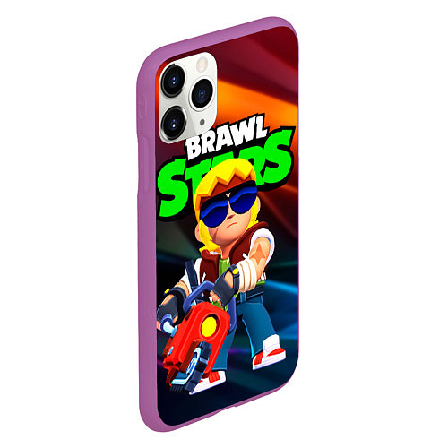 Чехол iPhone 11 Pro матовый Buster Brawl stars / 3D-Фиолетовый – фото 2