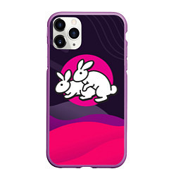 Чехол iPhone 11 Pro матовый Кролики love
