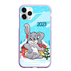 Чехол iPhone 11 Pro матовый Кролик 2023 новый год