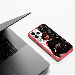 Чехол iPhone 11 Pro матовый Микаса Аккерман на стиле, цвет: 3D-красный — фото 2