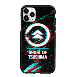 Чехол iPhone 11 Pro матовый Ghost of Tsushima в стиле glitch и баги графики на, цвет: 3D-черный