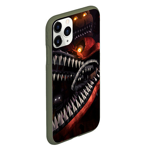 Чехол iPhone 11 Pro матовый Кошмарный Фокси / 3D-Темно-зеленый – фото 2