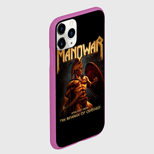 Чехол iPhone 11 Pro матовый Manowar rock / 3D-Фиолетовый – фото 2
