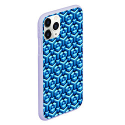Чехол iPhone 11 Pro матовый Объёмные геометрические фигуры, цвет: 3D-светло-сиреневый — фото 2