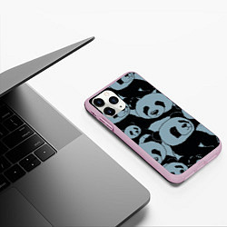 Чехол iPhone 11 Pro матовый Panda summer song, цвет: 3D-розовый — фото 2