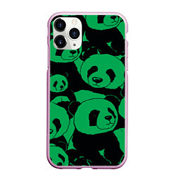 Чехол iPhone 11 Pro матовый Panda green pattern