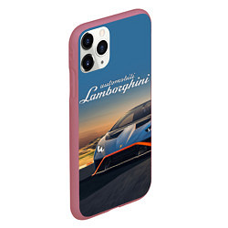 Чехол iPhone 11 Pro матовый Lamborghini Huracan STO - car racing, цвет: 3D-малиновый — фото 2