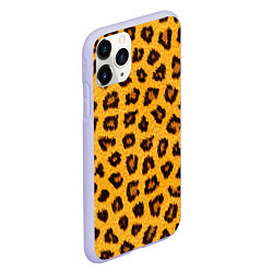 Чехол iPhone 11 Pro матовый Текстура леопарда, цвет: 3D-светло-сиреневый — фото 2