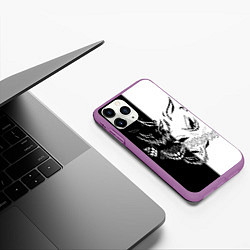 Чехол iPhone 11 Pro матовый Drain Face ZXC, цвет: 3D-фиолетовый — фото 2