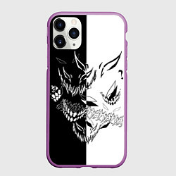Чехол iPhone 11 Pro матовый Drain Face ZXC, цвет: 3D-фиолетовый