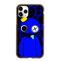 Чехол iPhone 11 Pro матовый Радужные друзья - персонаж Синий, цвет: 3D-коричневый