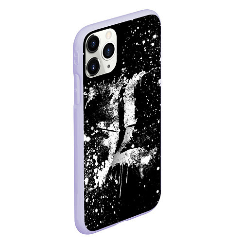 Чехол iPhone 11 Pro матовый Тетрадь смерти белые брызги / 3D-Светло-сиреневый – фото 2