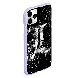 Чехол iPhone 11 Pro матовый Тетрадь смерти белые брызги, цвет: 3D-светло-сиреневый — фото 2