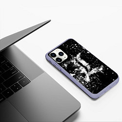 Чехол iPhone 11 Pro матовый Тетрадь смерти белые брызги, цвет: 3D-светло-сиреневый — фото 2