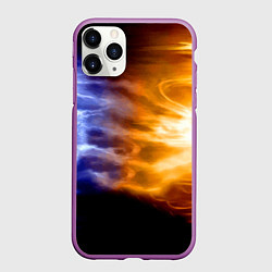 Чехол iPhone 11 Pro матовый Борьба двух стихий - лёд и пламя, цвет: 3D-фиолетовый