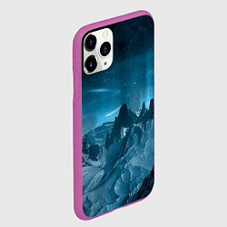 Чехол iPhone 11 Pro матовый Снежные горные вершины, цвет: 3D-фиолетовый — фото 2
