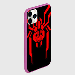 Чехол iPhone 11 Pro матовый Кибер паук с черепом, цвет: 3D-фиолетовый — фото 2