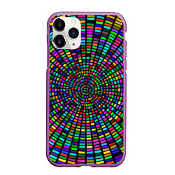 Чехол iPhone 11 Pro матовый Цветная спираль - оптическая иллюзия, цвет: 3D-фиолетовый