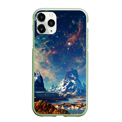 Чехол iPhone 11 Pro матовый Горы и бескрайний космос