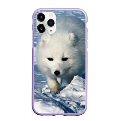 Чехол iPhone 11 Pro матовый Песец, цвет: 3D-светло-сиреневый