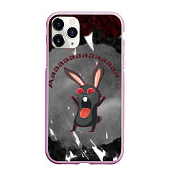 Чехол iPhone 11 Pro матовый Черный кролик вопит как сумасшедший