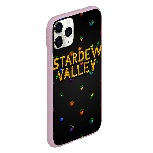 Чехол iPhone 11 Pro матовый Фруктовый паттерн из Stardew Valley / 3D-Розовый – фото 2