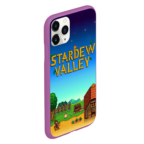 Чехол iPhone 11 Pro матовый Мой дом в Stardew Valley / 3D-Фиолетовый – фото 2