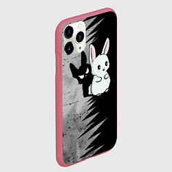 Чехол iPhone 11 Pro матовый Теневой зайка, цвет: 3D-малиновый — фото 2