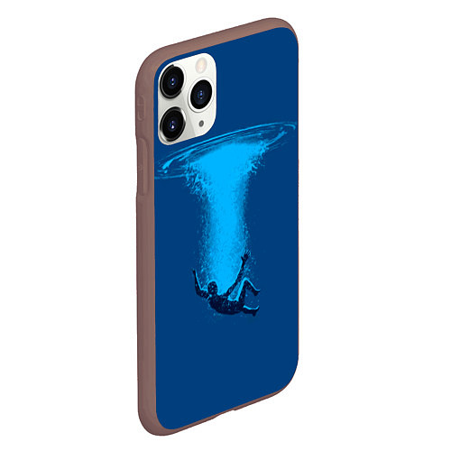 Чехол iPhone 11 Pro матовый Человек упавший в океан / 3D-Коричневый – фото 2