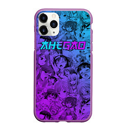 Чехол iPhone 11 Pro матовый Ахегао девушки градиент, цвет: 3D-фиолетовый